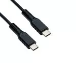 USB-tyypin C-C latauskaapeli, musta, 1,5m 2x USB-tyypin C-pistoke, 60W, 3A